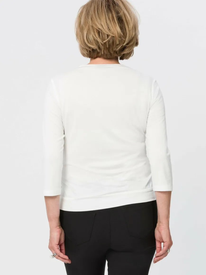 Frank Walder Blusen*Damen Blusenshirt ecru weiß uni