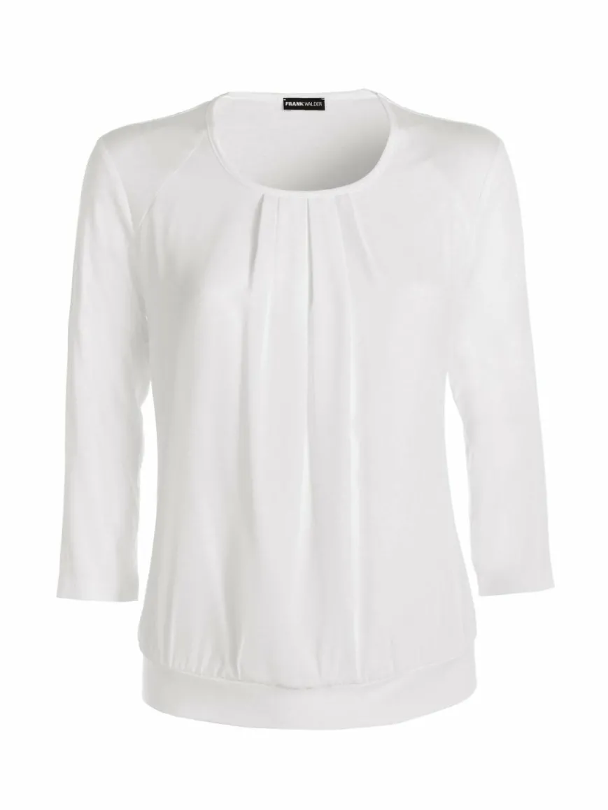 Frank Walder Blusen*Damen Blusenshirt ecru weiß uni