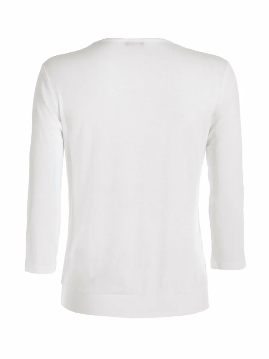 Frank Walder Blusen*Damen Blusenshirt ecru weiß uni