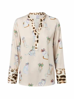 Emily van den Bergh Blusen*Damen Blusenshirt beige mehrfarbig bedruckt