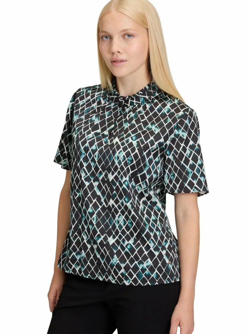 Betty & Co Blusen*Damen Blusenshirt schwarz smaragd gemustert