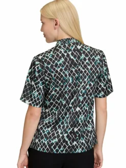 Betty & Co Blusen*Damen Blusenshirt schwarz smaragd gemustert