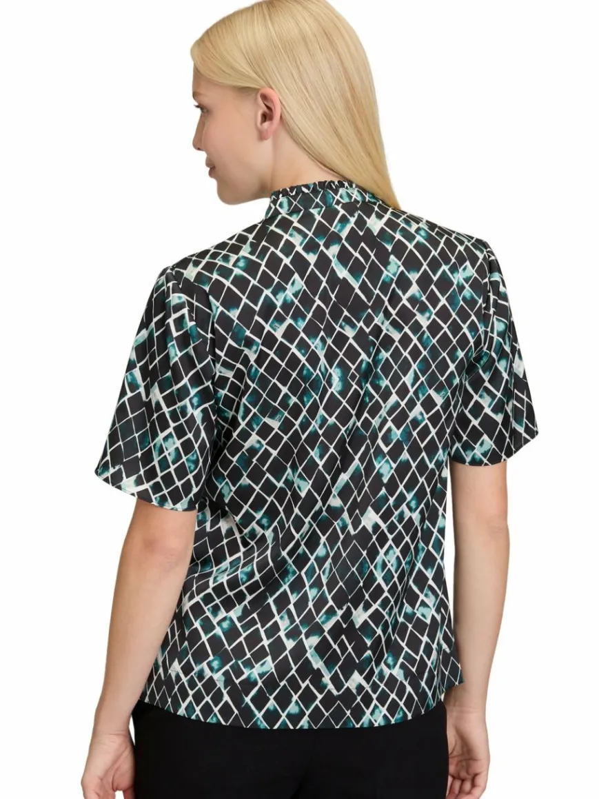 Betty & Co Blusen*Damen Blusenshirt schwarz smaragd gemustert