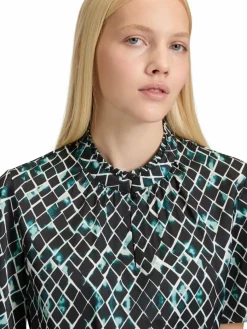 Betty & Co Blusen*Damen Blusenshirt schwarz smaragd gemustert