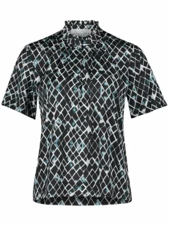 Betty & Co Blusen*Damen Blusenshirt schwarz smaragd gemustert