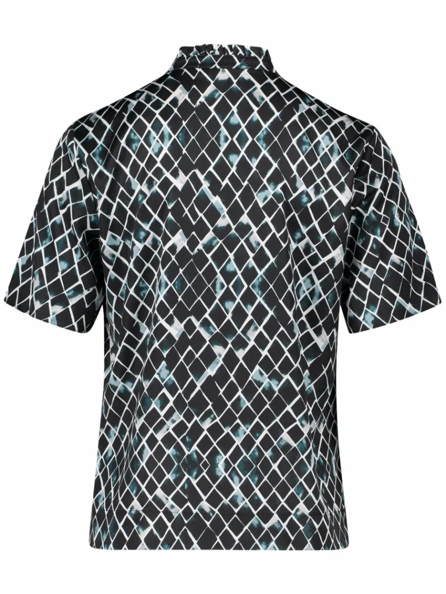 Betty & Co Blusen*Damen Blusenshirt schwarz smaragd gemustert