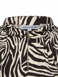 More & More Blusen*Damen Blusenshirt schoko ecru gemustert