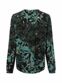 s.Oliver Blusen*Damen Blusenshirt schwarz tanne gemustert