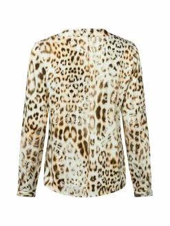 Emily van den Bergh Blusen*Damen Blusenshirt beige braun gemustert