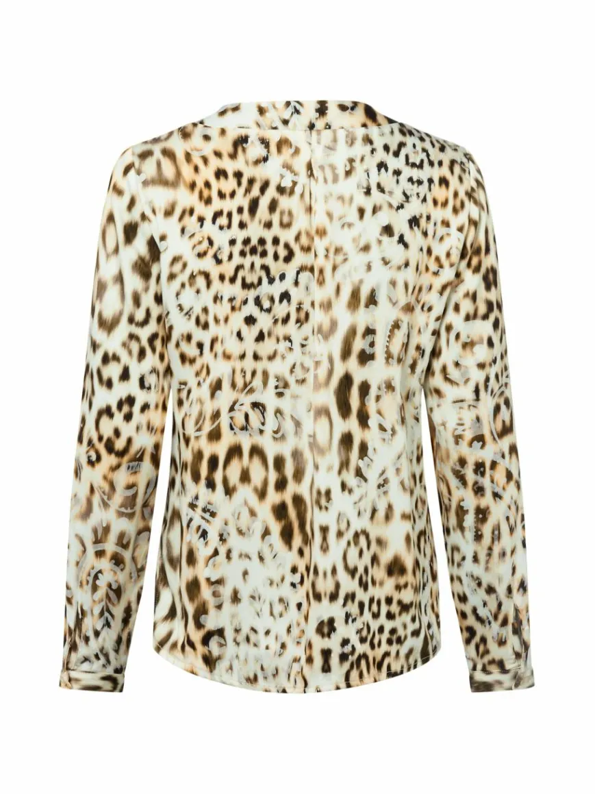 Emily van den Bergh Blusen*Damen Blusenshirt beige braun gemustert