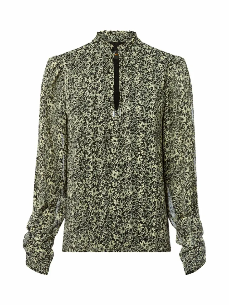 BOSS Orange Blusen*Damen Blusenshirt - Berodeo schwarz vanille gemustert