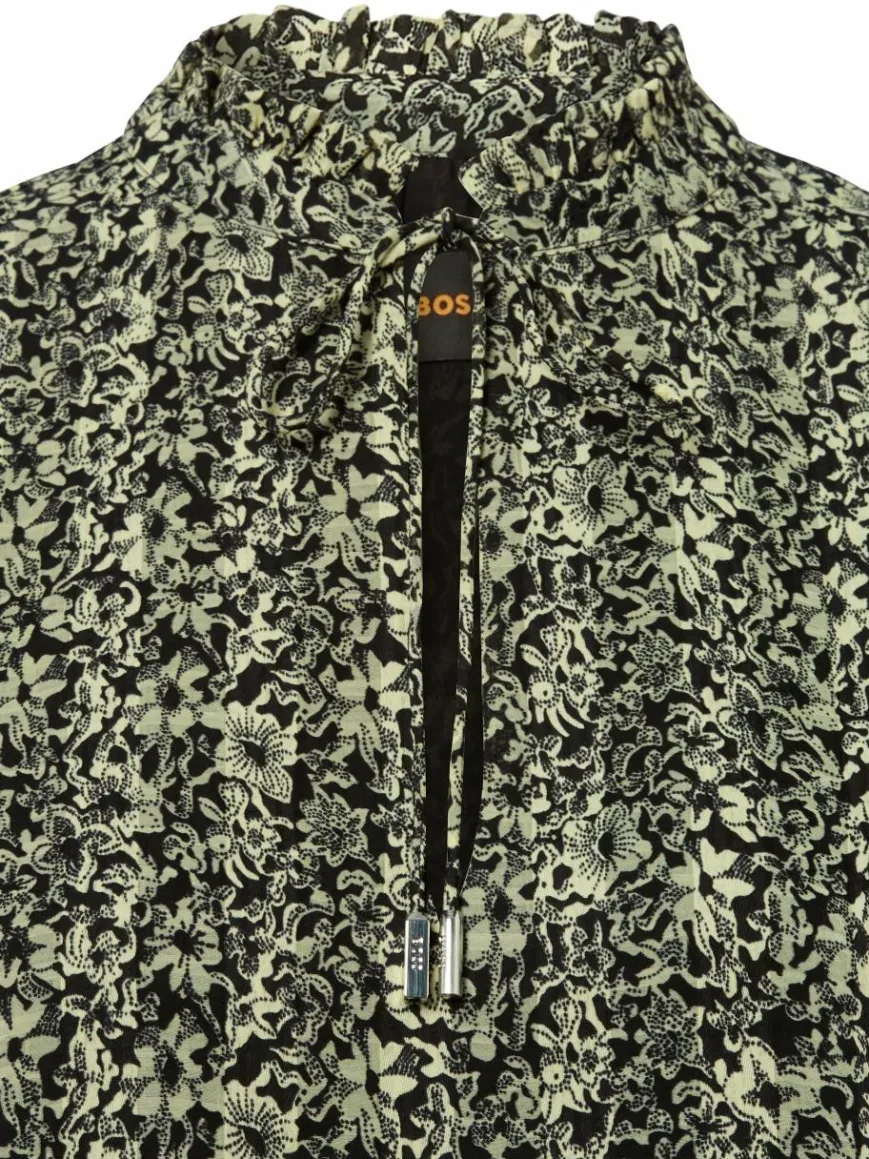 BOSS Orange Blusen*Damen Blusenshirt - Berodeo schwarz vanille gemustert