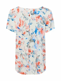 Franco Callegari Blusen*Damen Blusenshirt - Carry weiß koralle gemustert