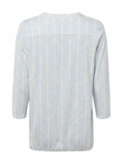 soyaconcept® Blusen*Damen Blusenshirt - SC-Felicity beige hellblau gemustert