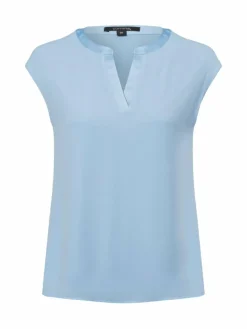 comma Blusen*Damen Blusentop hellblau uni