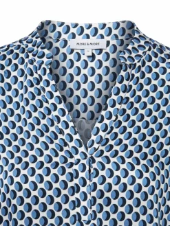 More & More Blusen*Damen Bluseshirt indigo weiß gemustert
