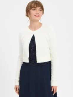 Marie Lund Pullover & Strickjacken*Damen Bolero ecru uni