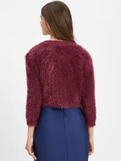 VM Pullover & Strickjacken*Damen Bolero bordeaux uni