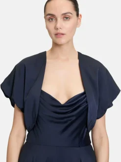 Vera Mont Blazer*Damen Bolero-Jacke marine blau uni