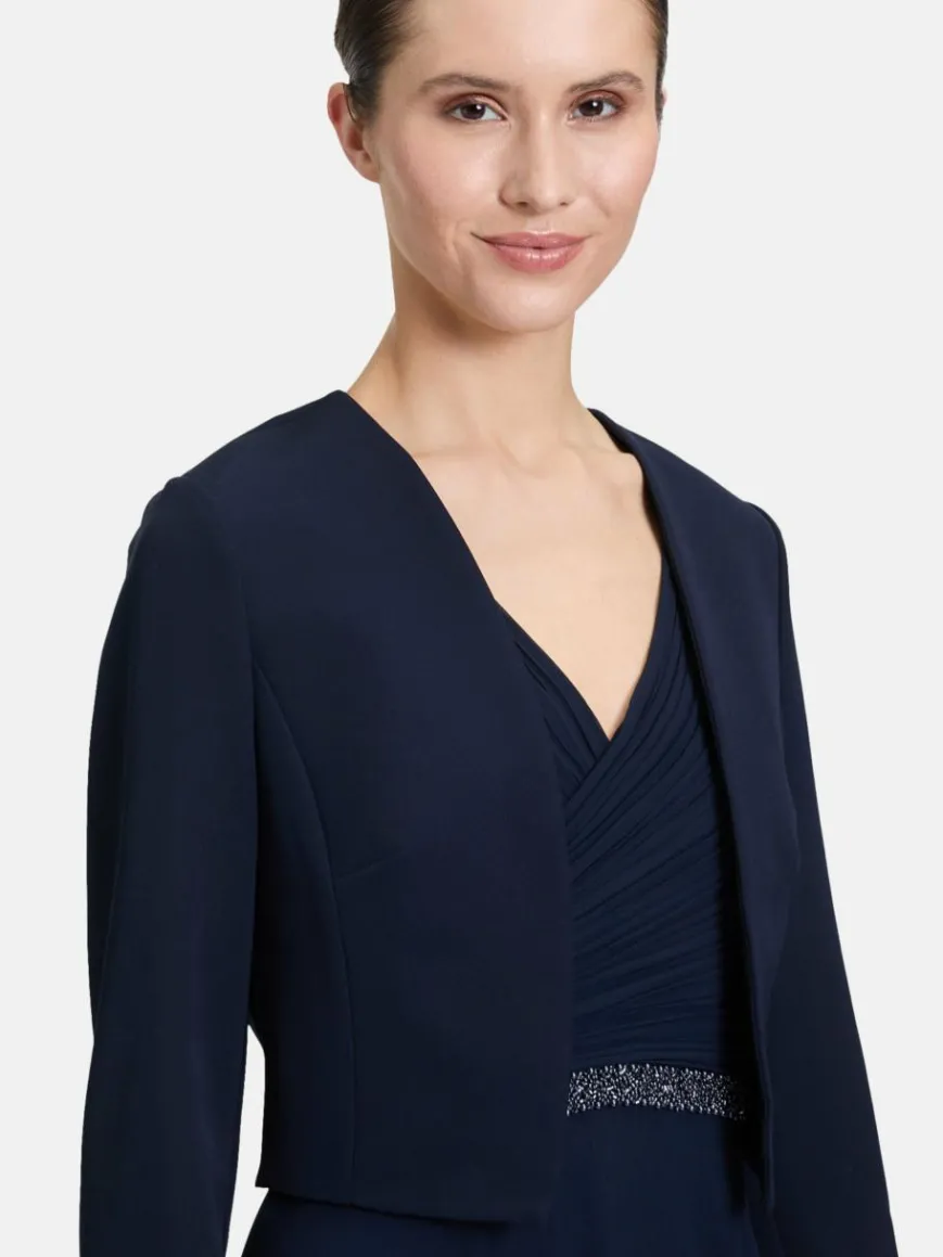 Vera Mont Blazer*Damen Bolero-Jacke marine blau uni