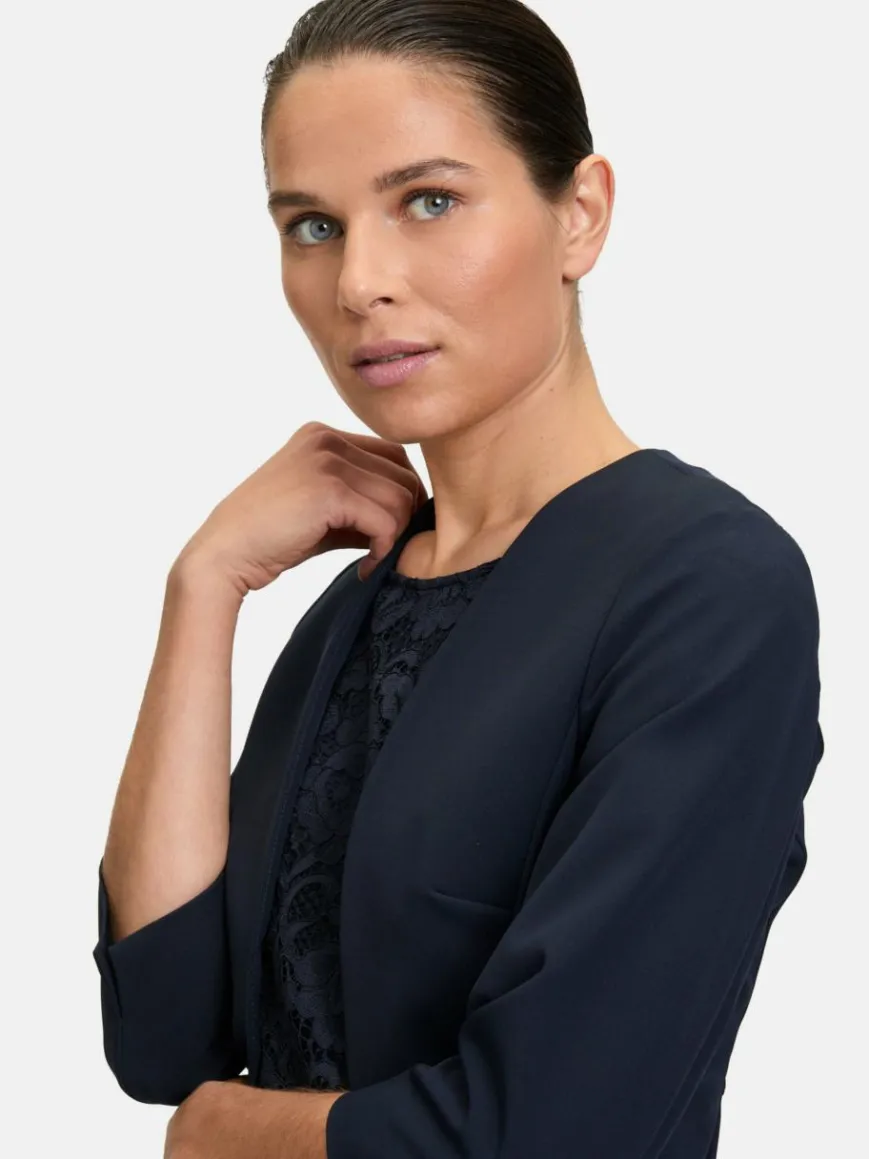 Vera Mont Blazer*Damen Bolero-Jacke marine blau uni