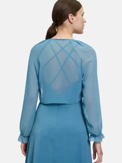 Vera Mont Blazer*Damen Bolero-Jacke blau uni