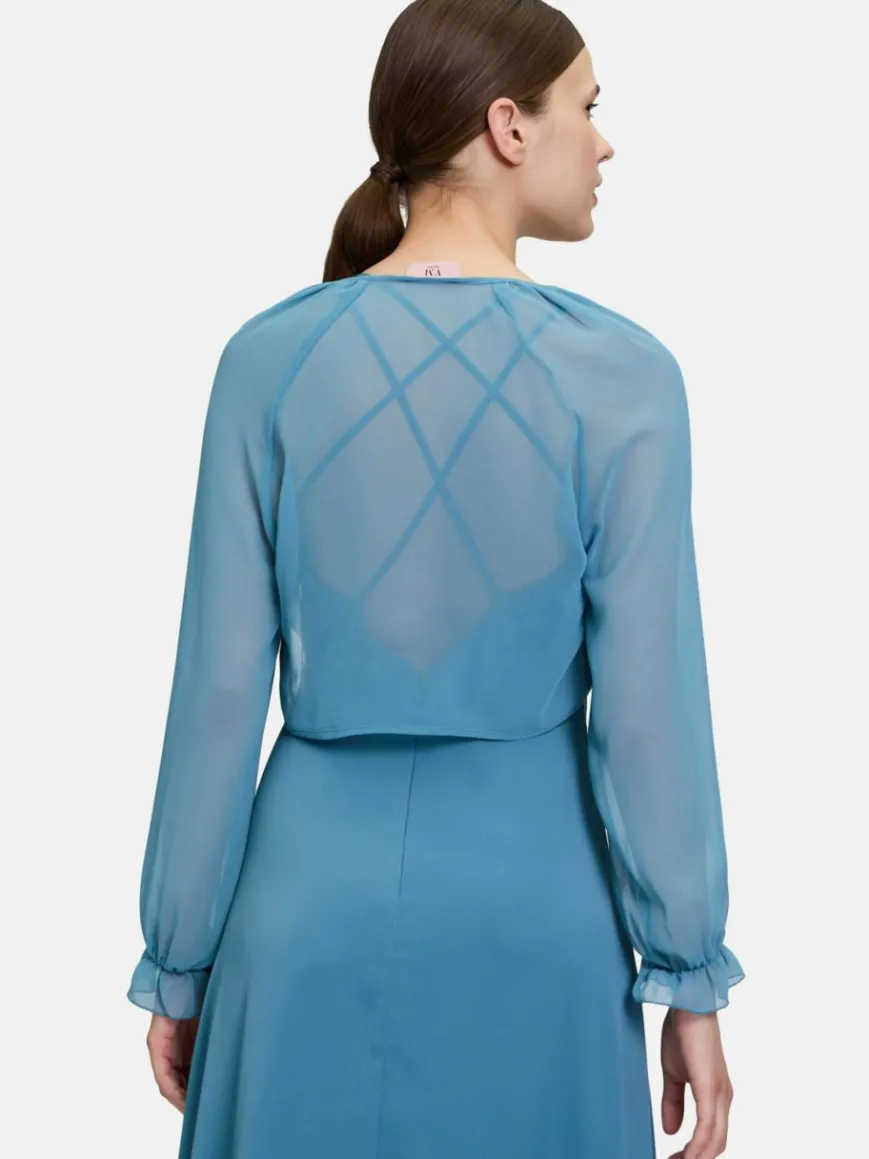 Vera Mont Blazer*Damen Bolero-Jacke blau uni