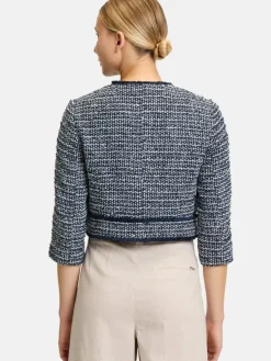 Betty & Co Blazer*Damen Bolero-Jacke blau uni