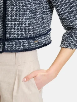 Betty & Co Blazer*Damen Bolero-Jacke blau uni