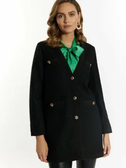 Faina Blazer*Damen Bouclé Blazer schwarz uni