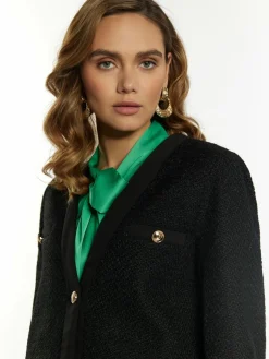 Faina Blazer*Damen Bouclé Blazer schwarz uni