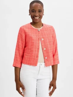 Betty Barclay Blazer*Damen Bouclé-Kastenjacke koralle strukturiert