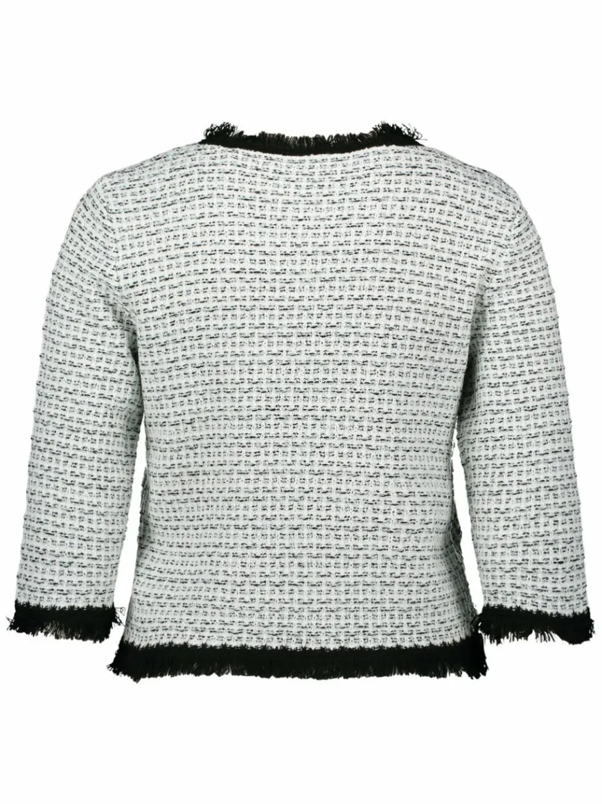 Betty & Co Pullover & Strickjacken*Damen Bouclé-Pullover ecru schwarz strukturiert