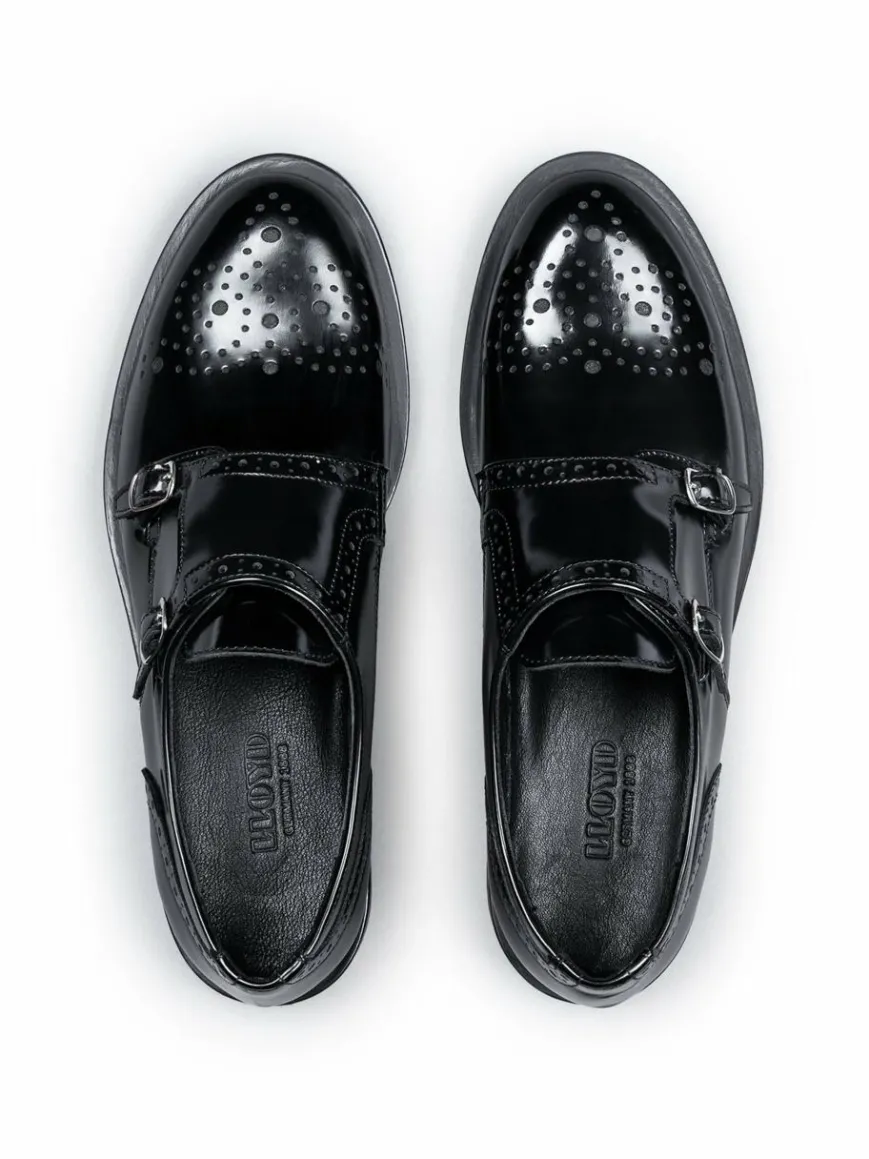 Lloyd Slipper*Damen Budapester schwarz uni