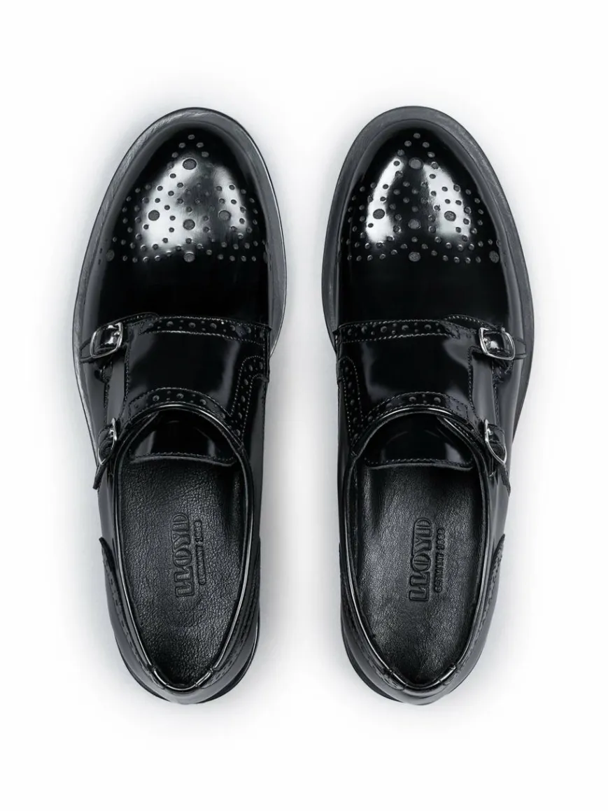 Lloyd Slipper*Damen Budapester schwarz uni