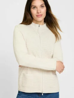 Olsen Pullover & Strickjacken*Damen Cardigan ecru uni