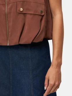 zero Jacken & Westen*Damen Cargo-Weste beige uni