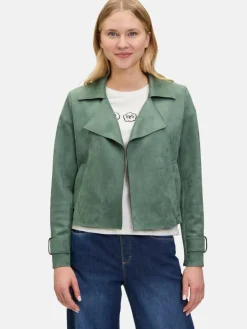 Cartoon Blazer|Jacken & Westen*Damen Casual-Jacke khaki grün uni