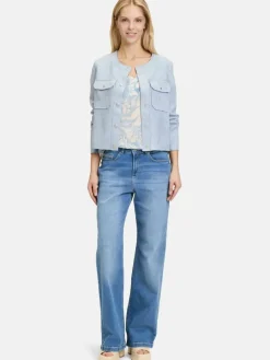 Cartoon Blazer*Damen Casual-Jacke blau aqua uni