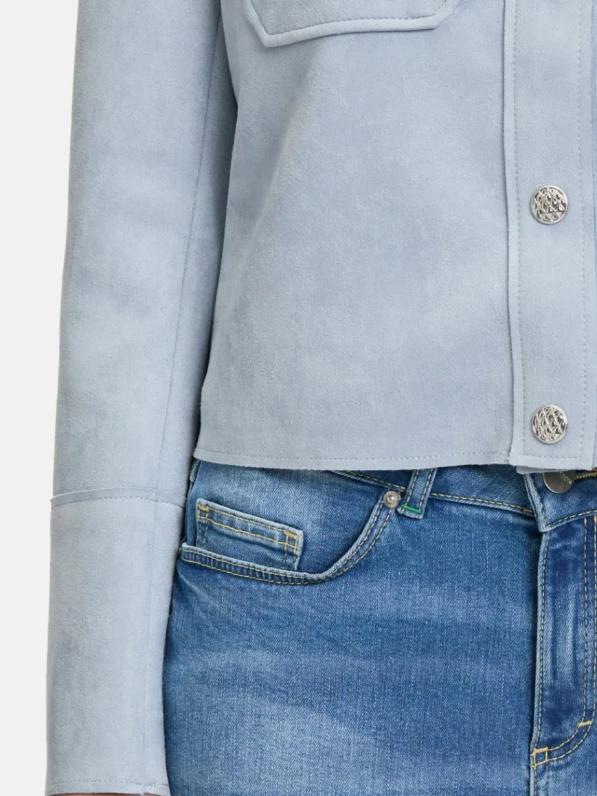 Cartoon Blazer*Damen Casual-Jacke blau aqua uni