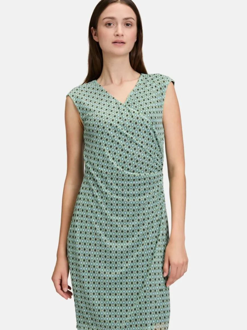 Cartoon Kleider*Damen Casual-Kleid mehrfarbig petrol gemustert