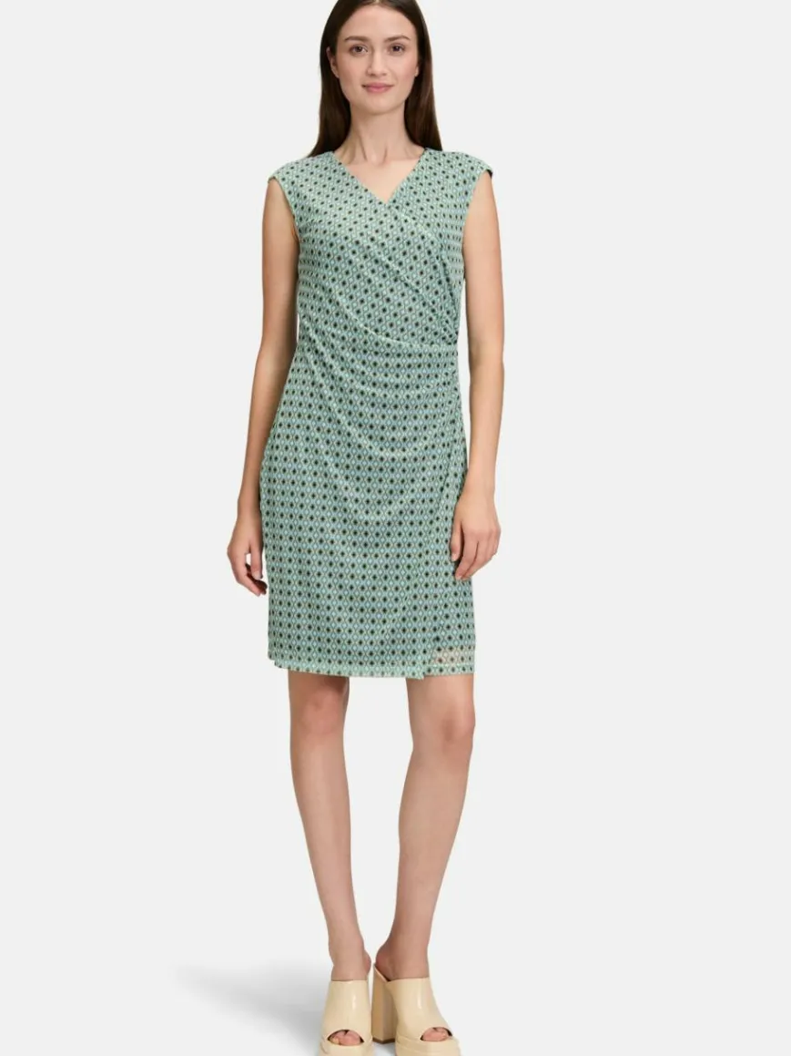 Cartoon Kleider*Damen Casual-Kleid mehrfarbig petrol gemustert