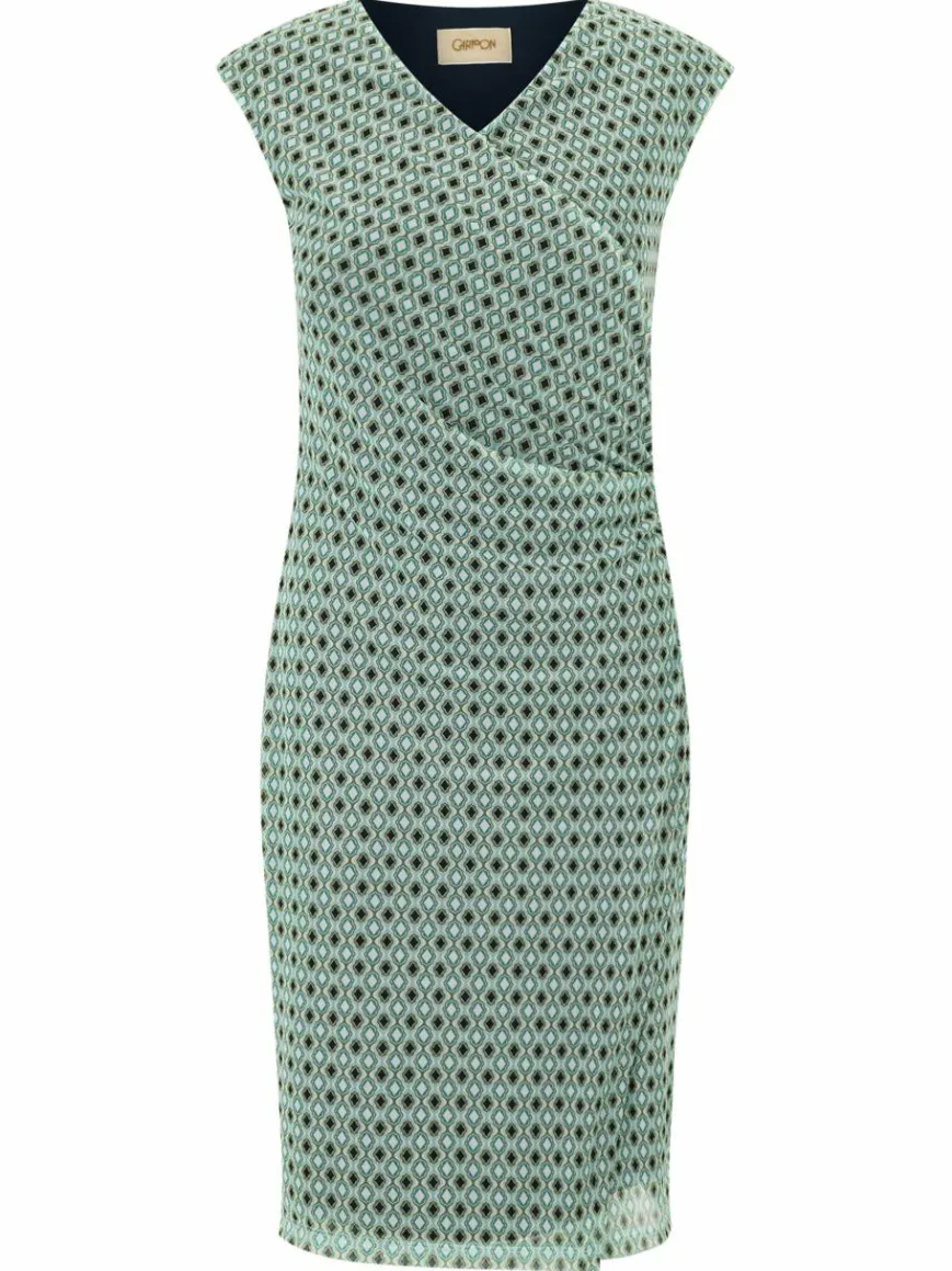 Cartoon Kleider*Damen Casual-Kleid mehrfarbig petrol gemustert