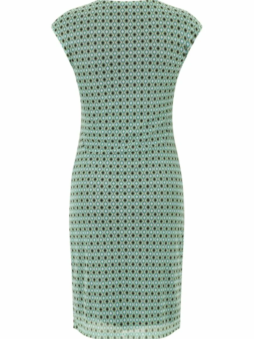 Cartoon Kleider*Damen Casual-Kleid mehrfarbig petrol gemustert