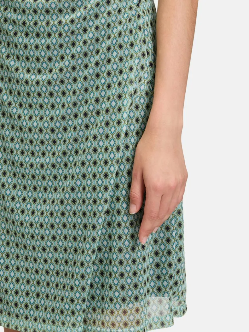 Cartoon Kleider*Damen Casual-Kleid mehrfarbig petrol gemustert