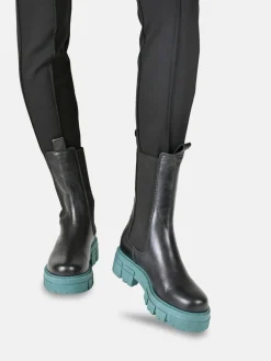 Apple of Eden Boots & Stiefeletten|Stiefel*Damen Chelsea-Boots - CHER schwarz petrol uni