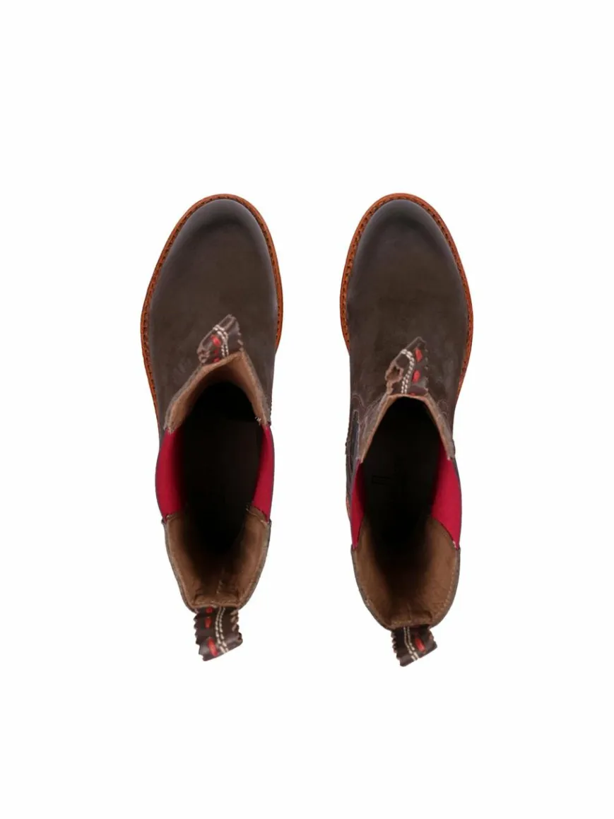 Crickit Boots & Stiefeletten*Damen Chelsea-Boots - NUNZIA braun bedruckt