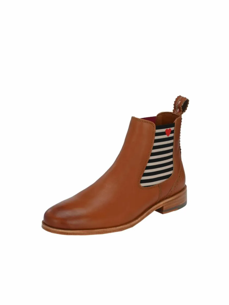 Crickit Boots & Stiefeletten*Damen Chelsea-Boots - SUVI cognac bedruckt