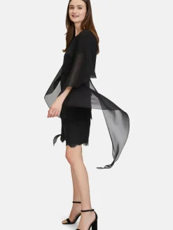 Vera Mont Pullover & Strickjacken*Damen Chiffonstola schwarz uni