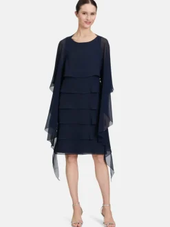 Vera Mont Pullover & Strickjacken*Damen Chiffonstola marine blau uni